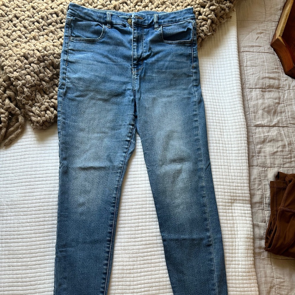 American Eagle Outfitters Curvy High-Rise Jegging, Size 12 Short, Blue